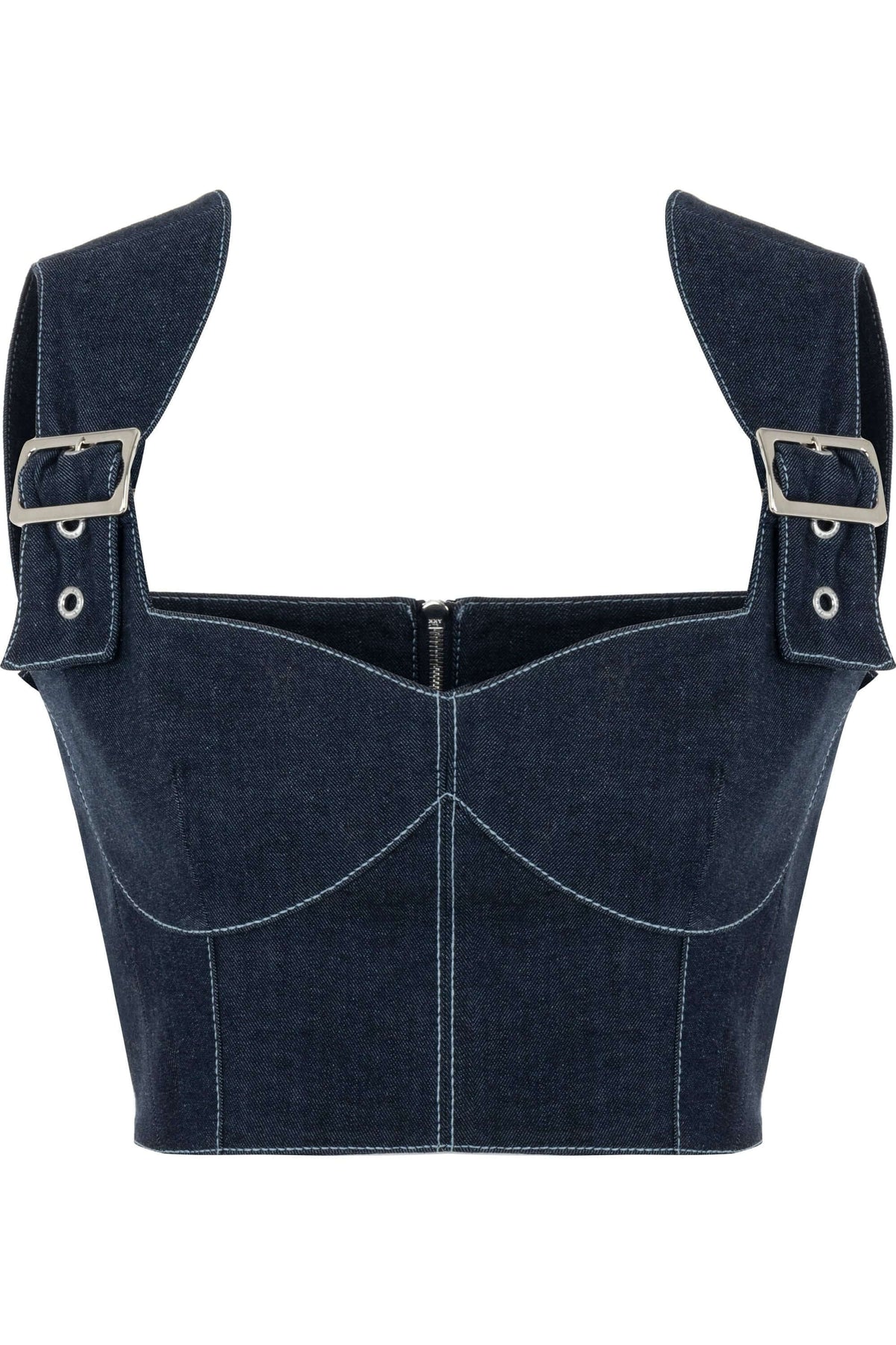 ALANA | Top Corset Denim à Boucles