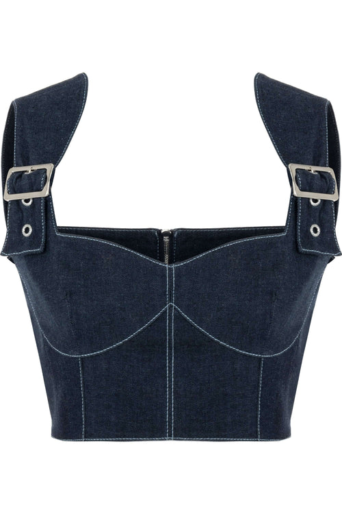 ALANA | Top Corset Denim à Boucles