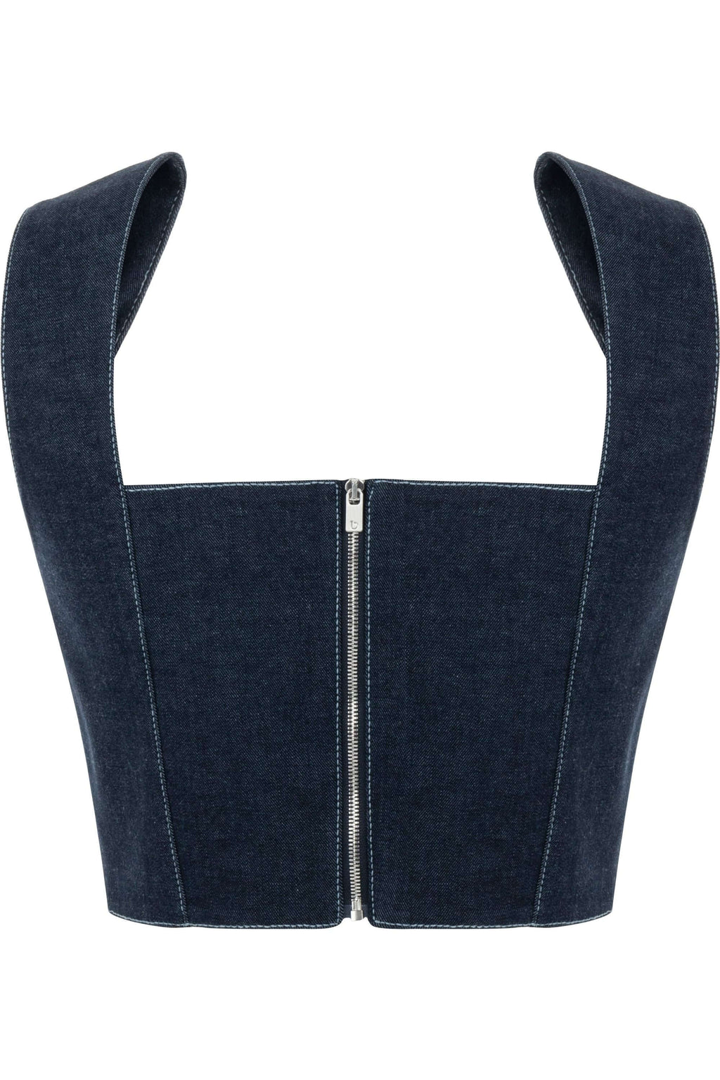ALANA | Top Corset Denim à Boucles